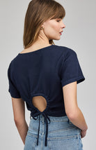 navy crop shirt 
