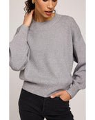 grey crewneck sweatshirt