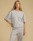 short sleeve grey sweatshirt
