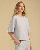 short sleeve grey sweatshirt