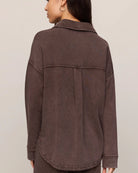 dark brown lounge button up shirt