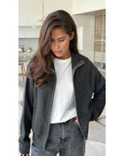 grey zip sweater 