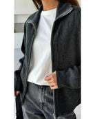 grey zip sweater 