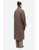 midi brown checkered coat