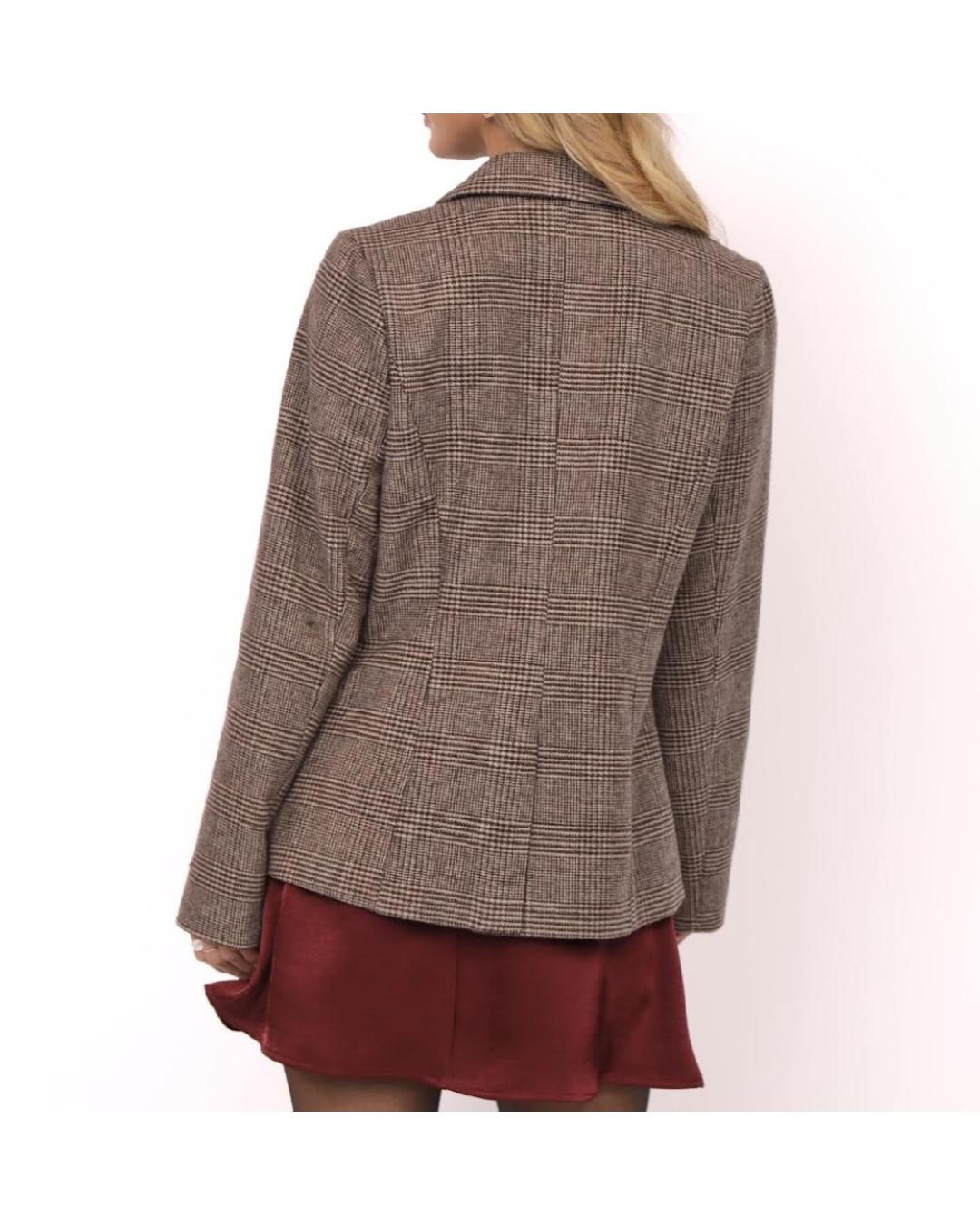 brown houndstooth blazer