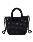 black woven crossbody or hand bag