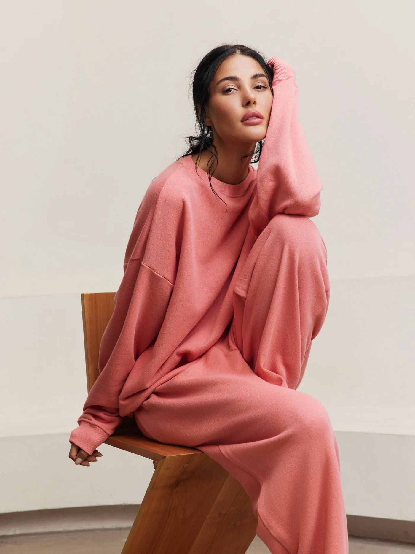 crewneck sweater in pink