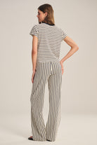 wide leg stripe lounge pant with a drawstring