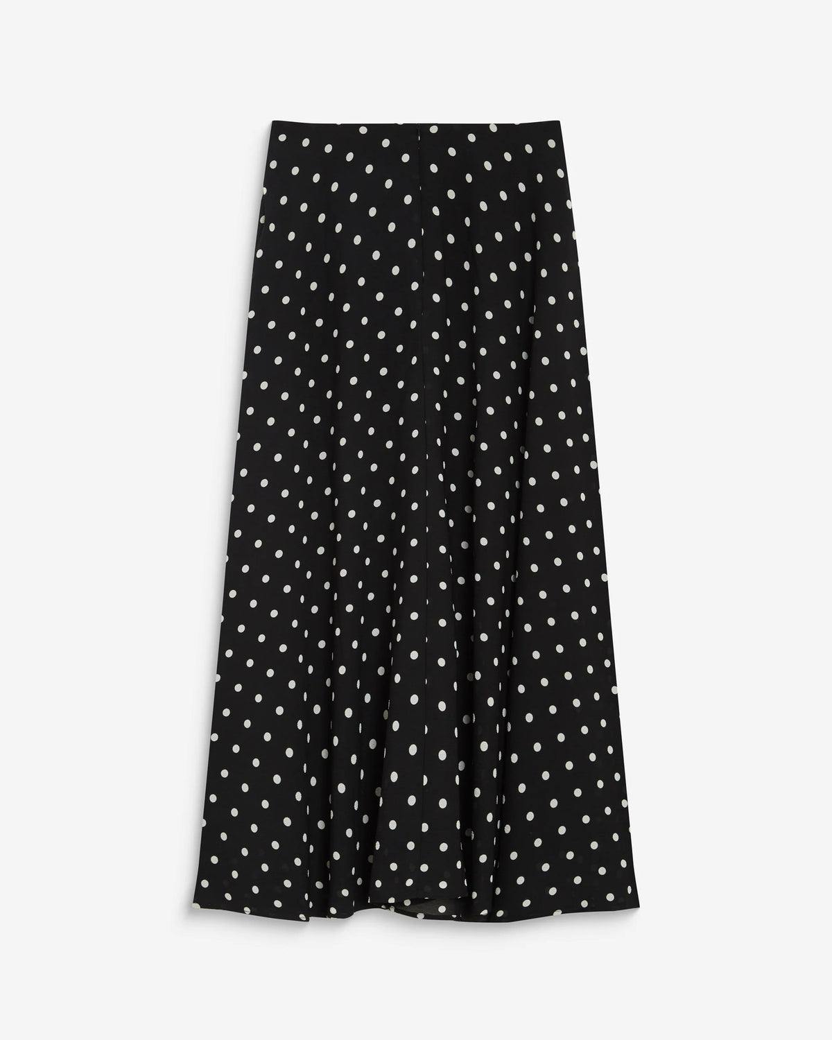 midi black skirt with white polka dots