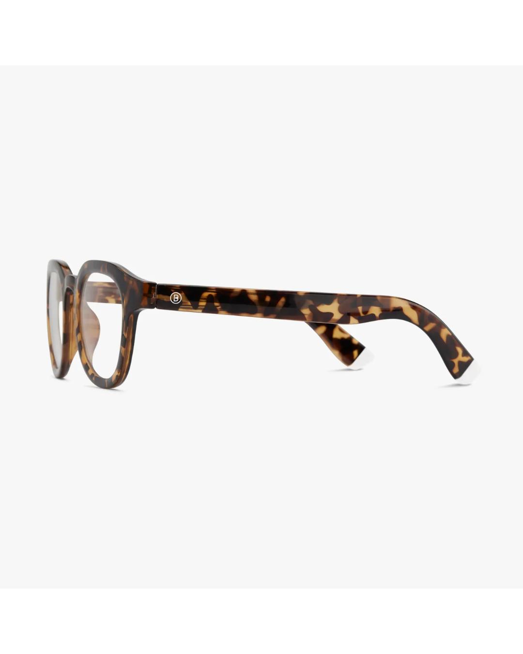 eyeglasses with a tortoise frame