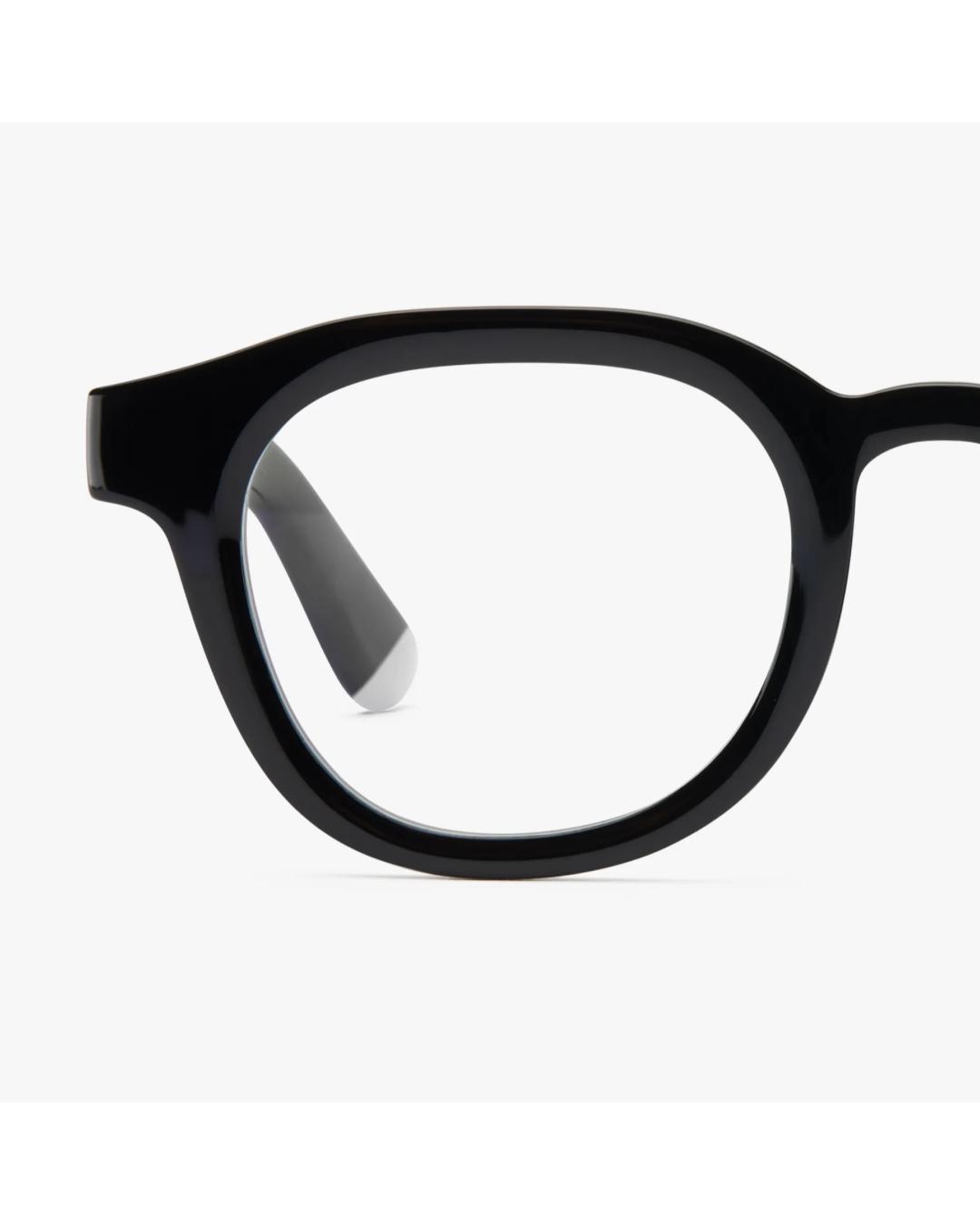 eyeglasses with a black lense