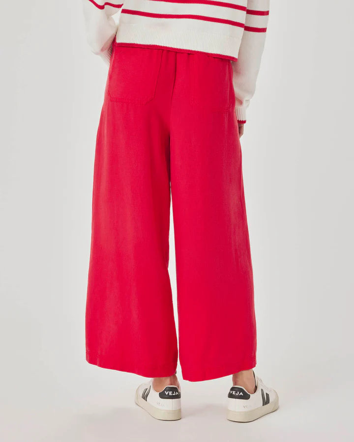 wide leg palazzo pant in red