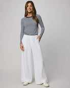 wide leg palazzo pant in white