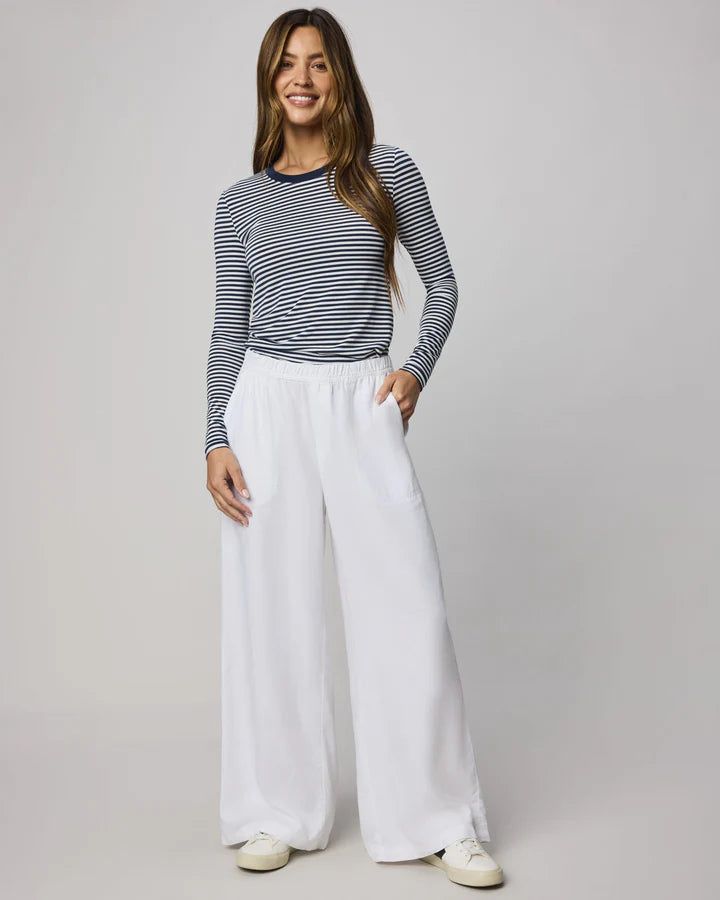 wide leg palazzo pant in white