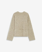 wrap cardigan in grey beige