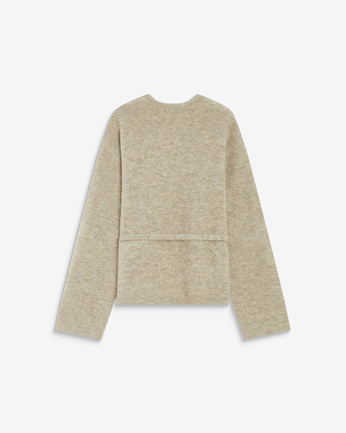 wrap cardigan in grey beige