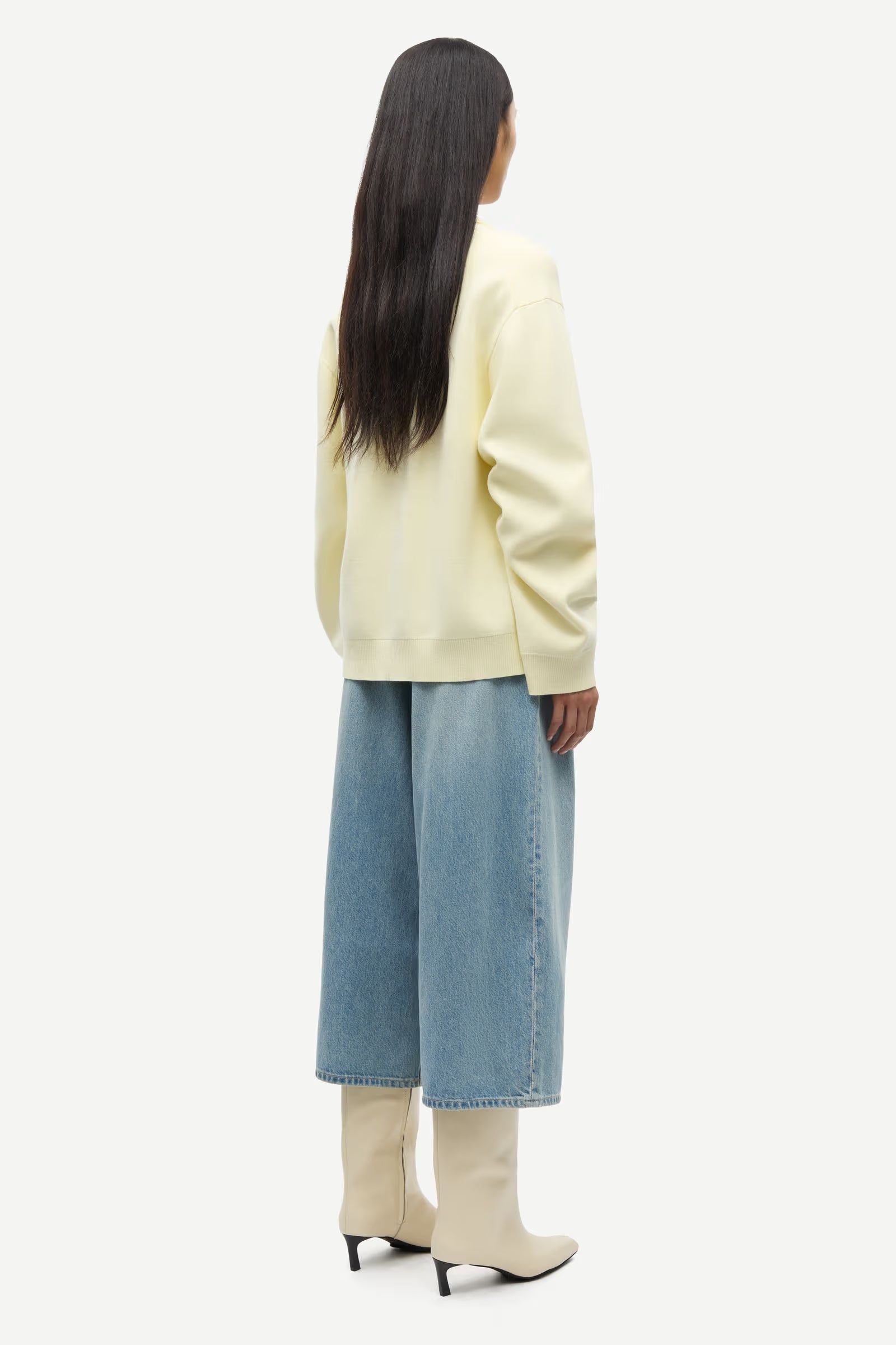 long sleeve polo sweater in yellow