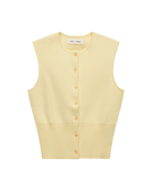 sleeveless cardigan in yellow