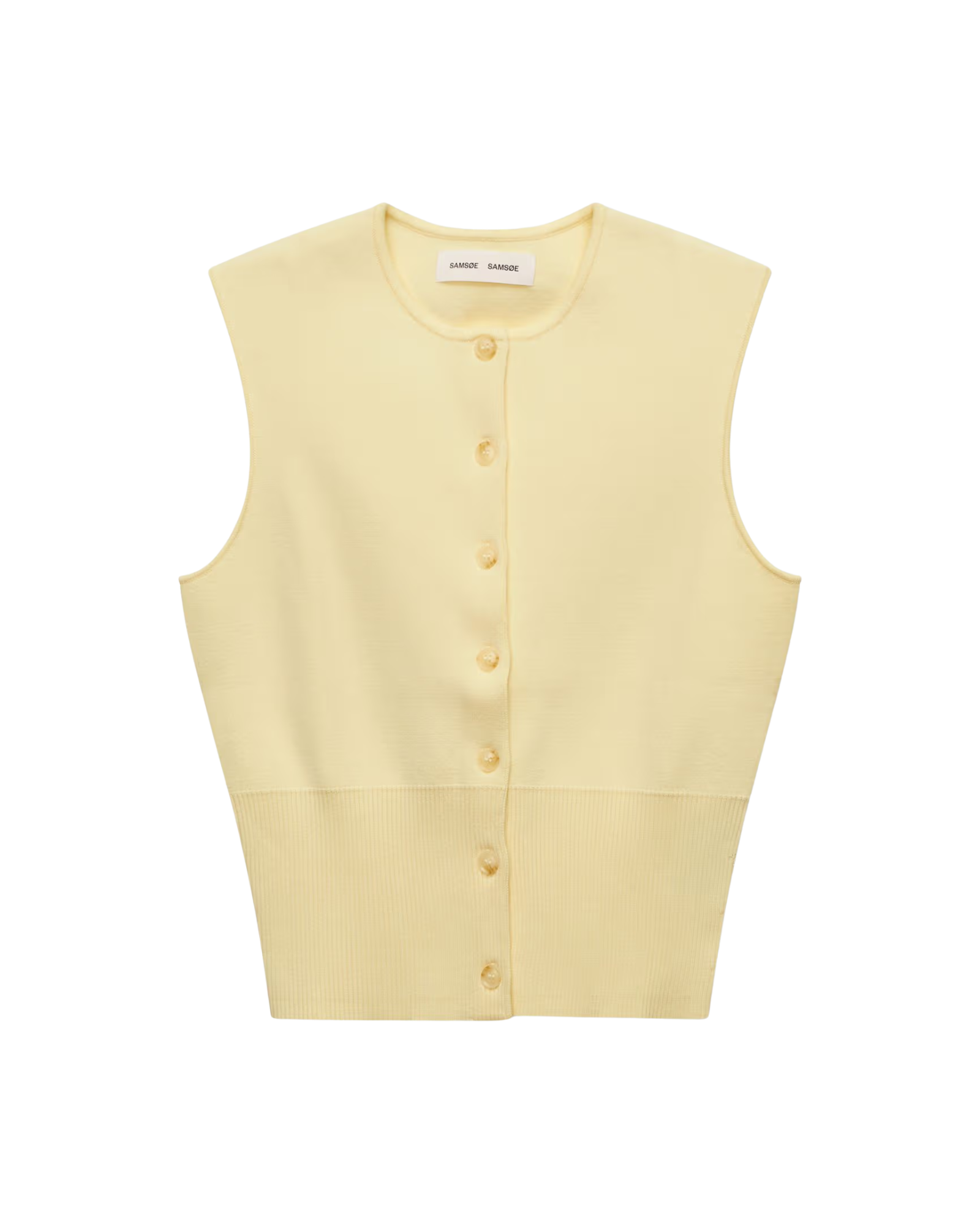 sleeveless cardigan in yellow