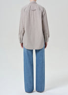 wide straight leg medium wash denim pants
