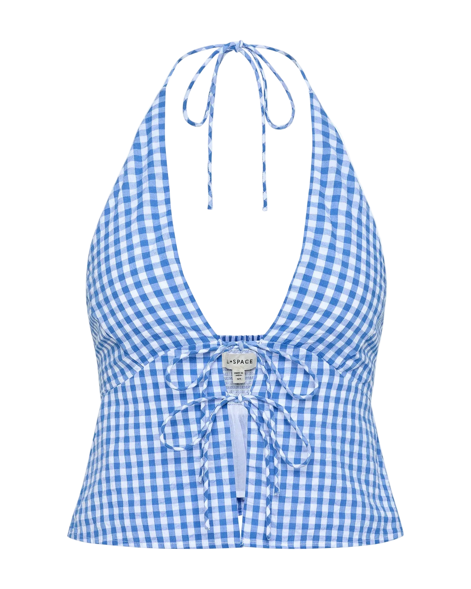 tank top in blue gingham