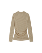 long sleeve mock neck stripe top
