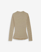 long sleeve mock neck stripe top