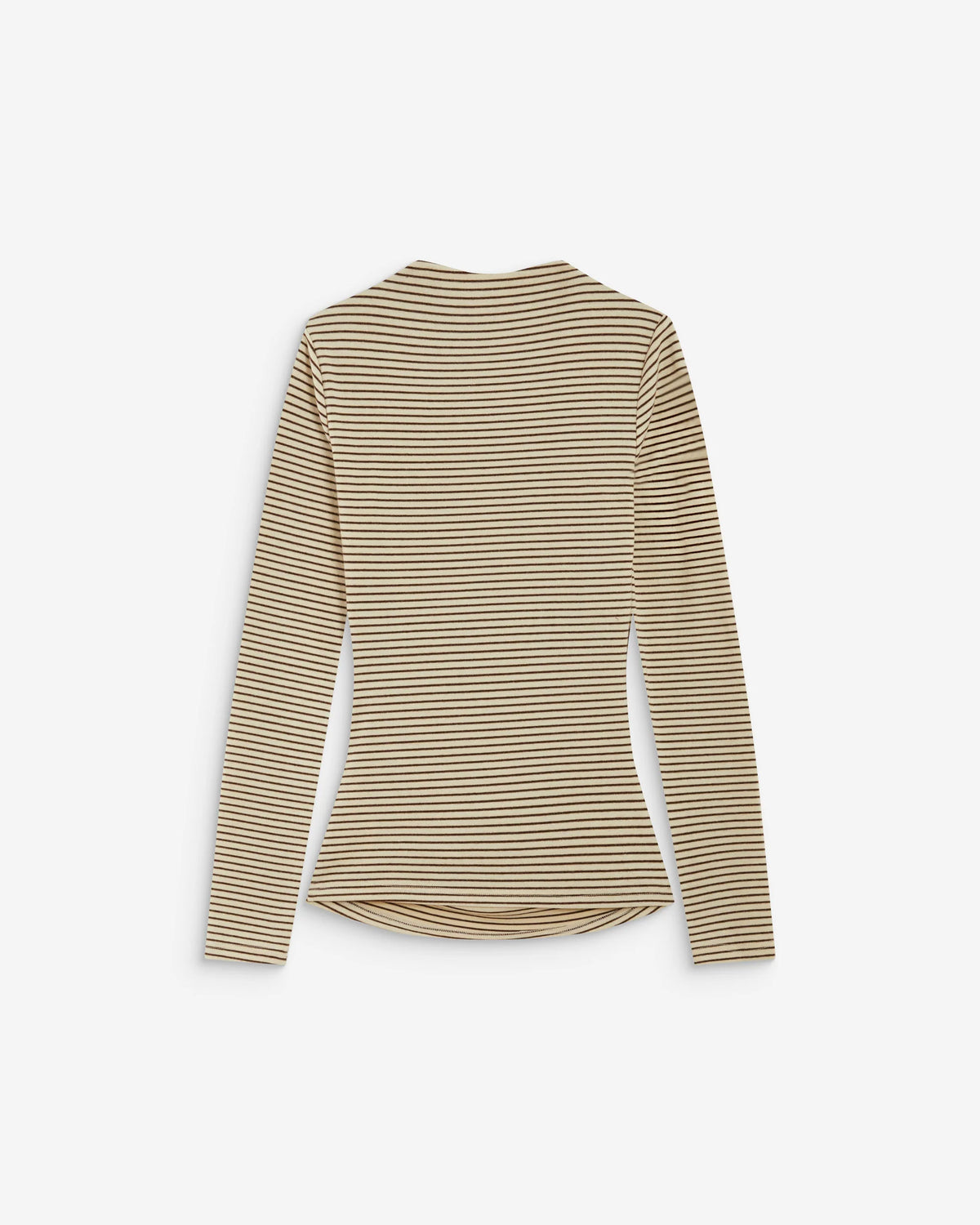 long sleeve mock neck stripe top