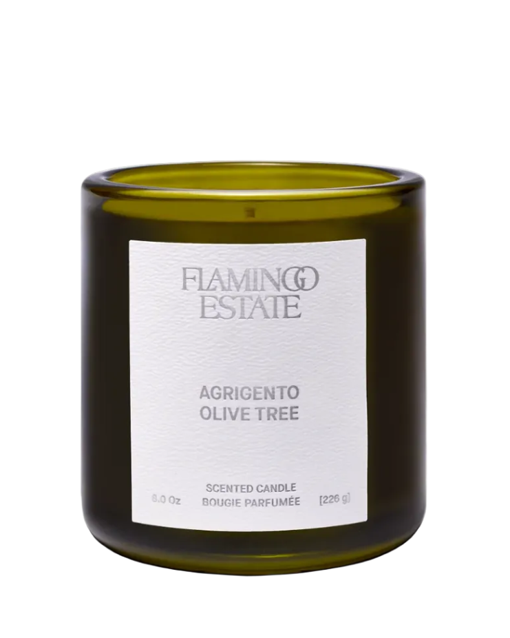 green glass candle