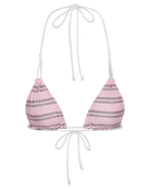 stripe bikini top in pink and white