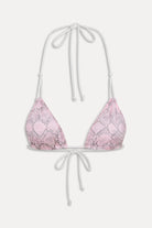 stripe bikini top in pink and white