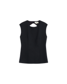 suiting top in navy and pinstripe