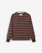 brown and cream striped polo long sleeve