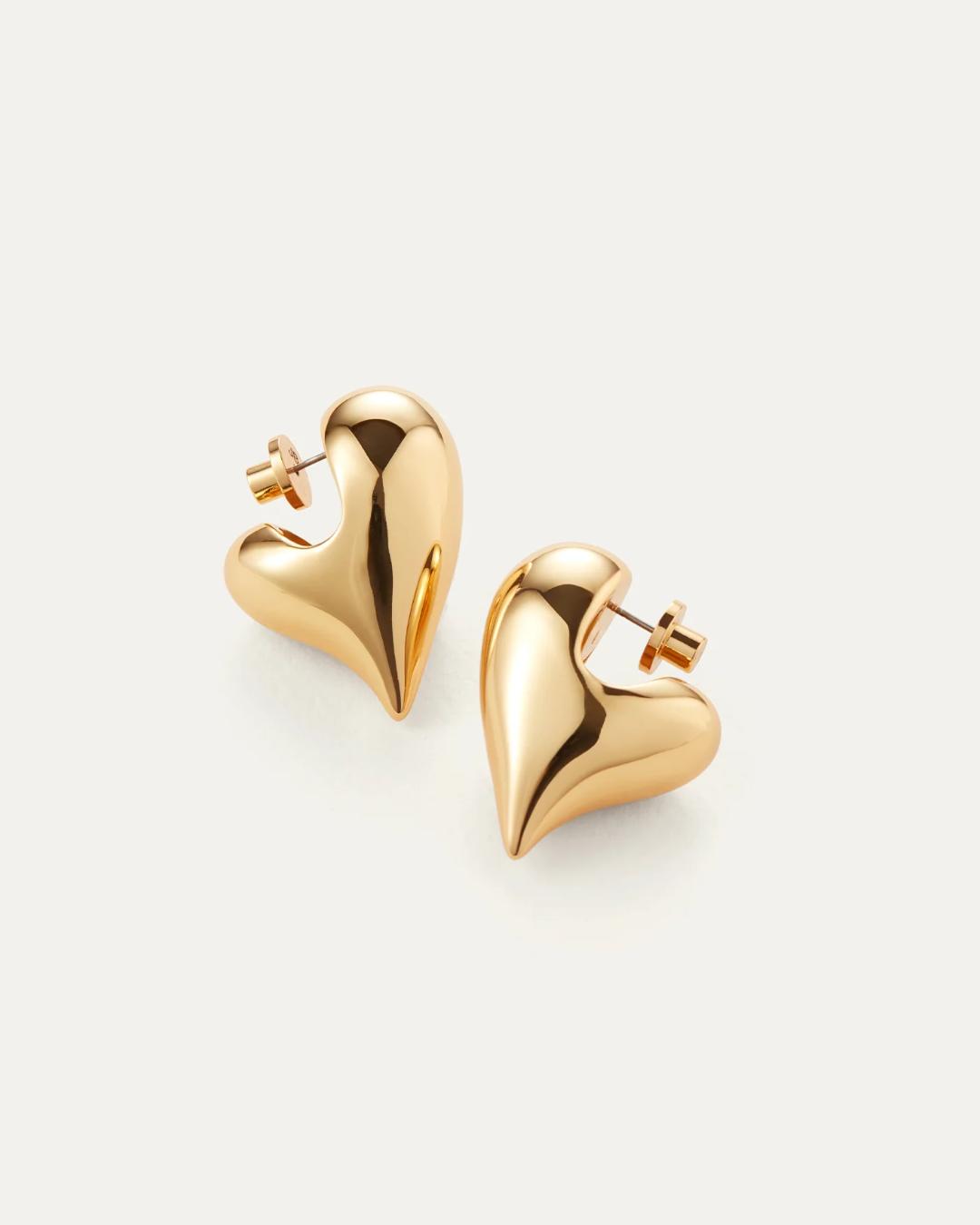 statement puff heart earrings
