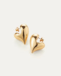 statement puff heart earrings