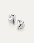 statement silver heart earrings 