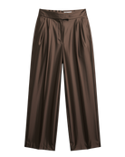 wide leg tailored pant in brown