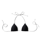 black bikini top with white trim