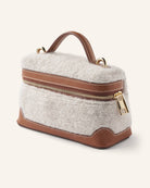 mohair purse with brown leather