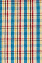 mini short in a checkered pattern n blue, beige and red