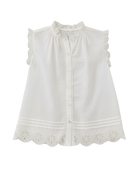 white sleeveless blouse