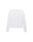 long sleeve boxy tee in white