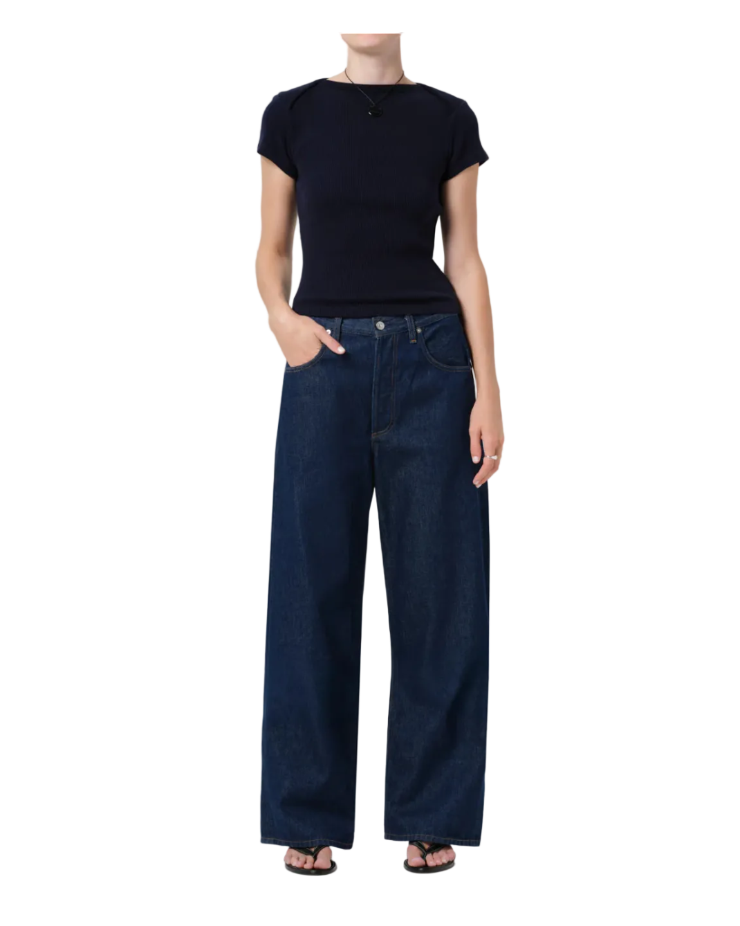 dark denim baggy pant