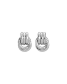 statement knotted silver earrings