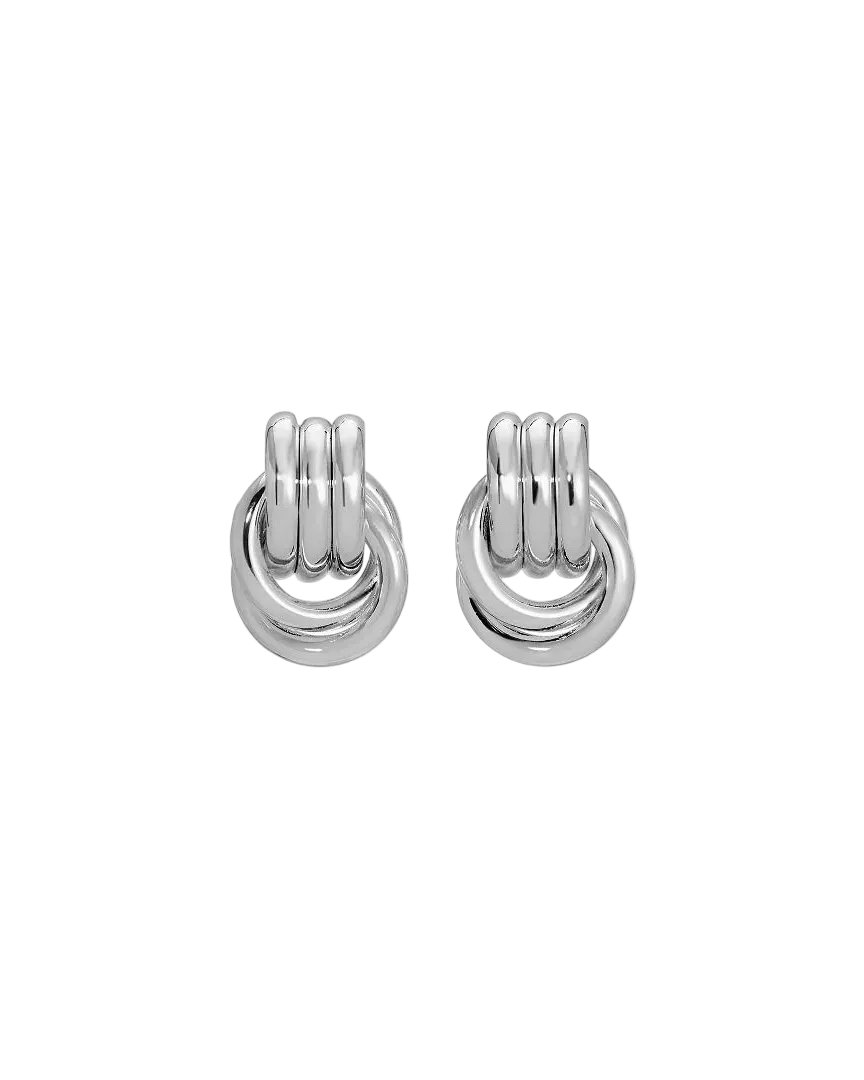 statement knotted silver earrings