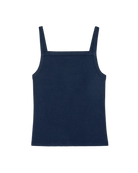 square neck rib tank top in navy