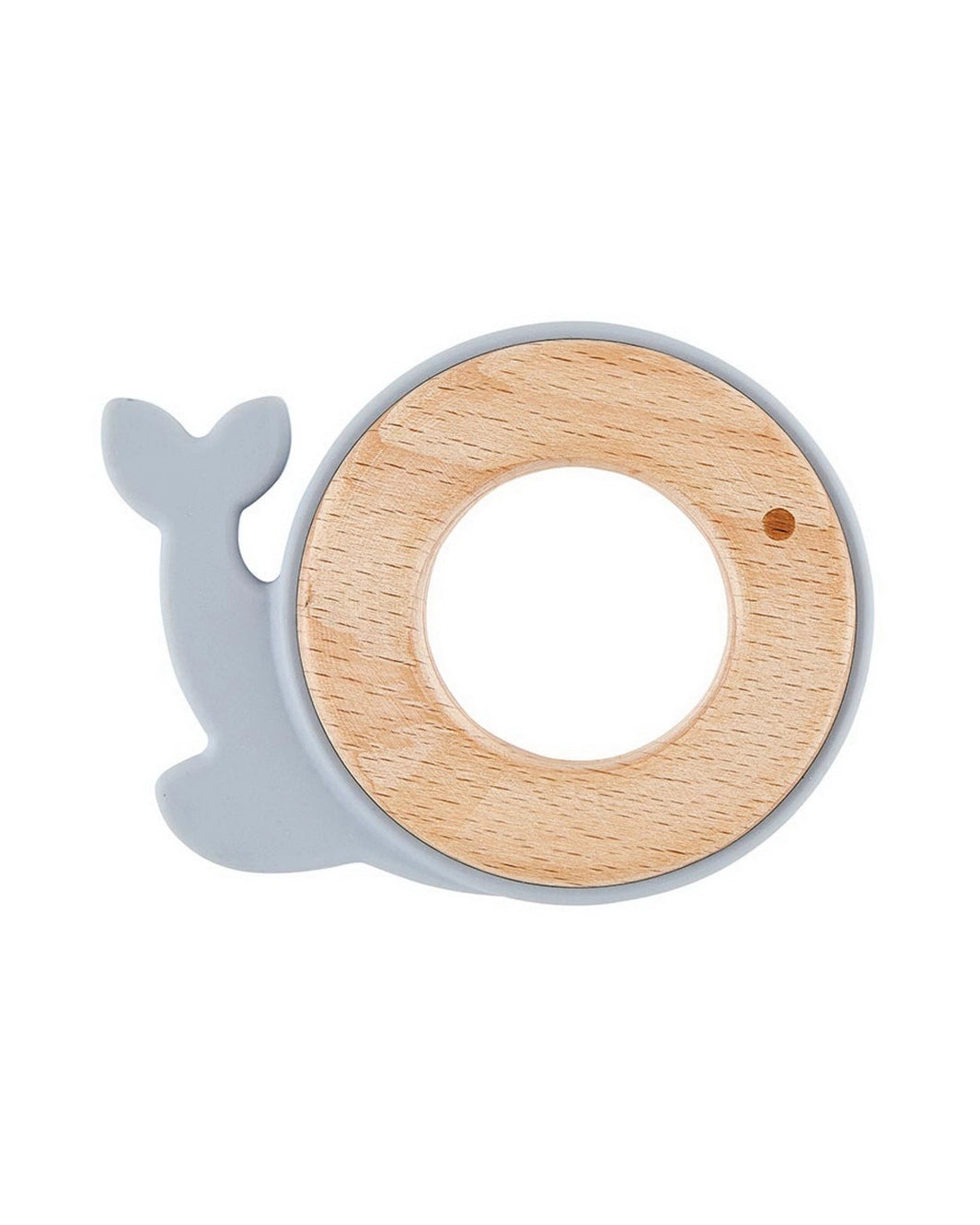 a picture of a silicone baby teether in a whale shape