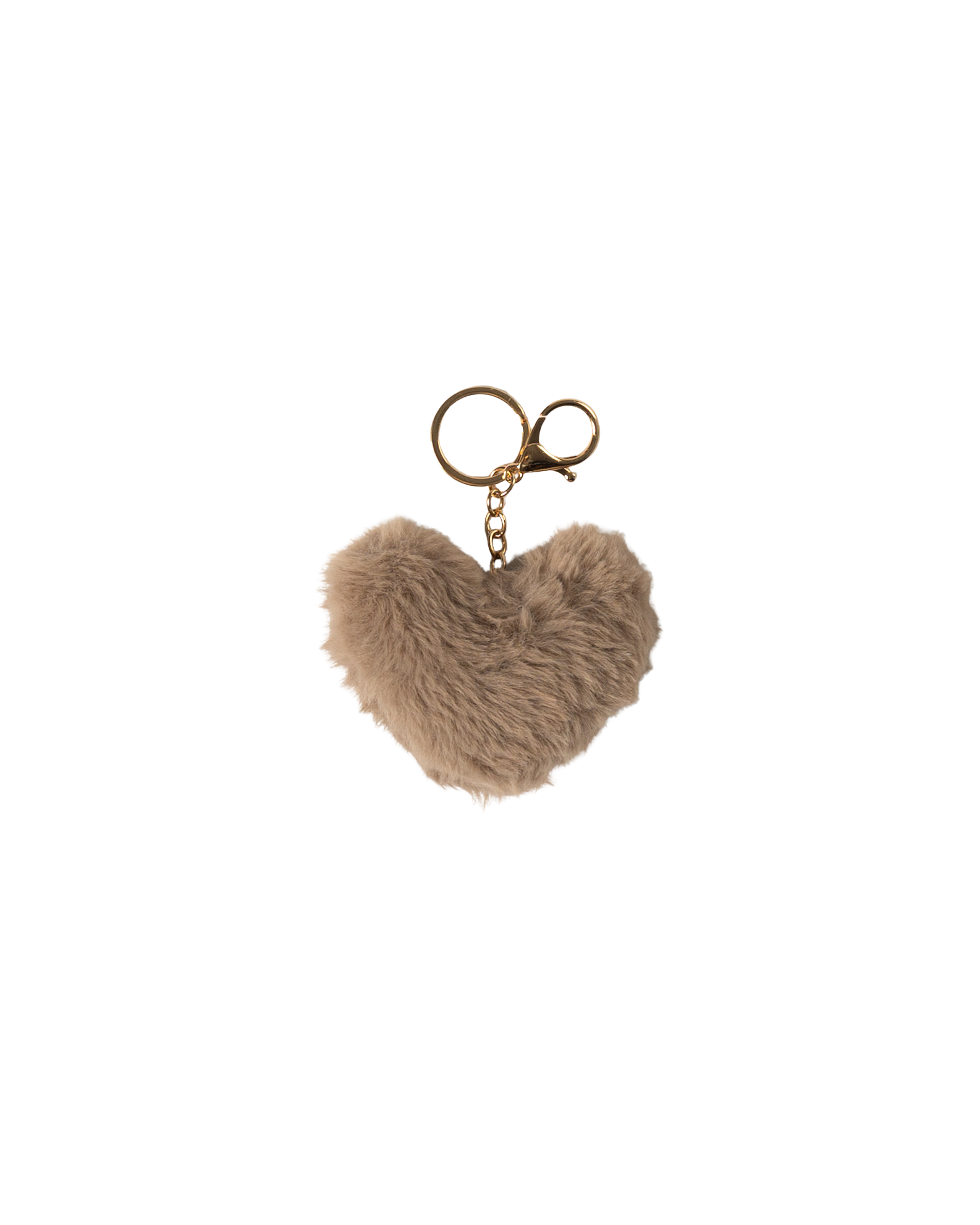 faux fur heart bag charm 