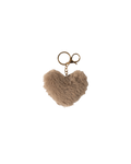 faux fur heart bag charm 