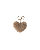 faux fur heart bag charm 